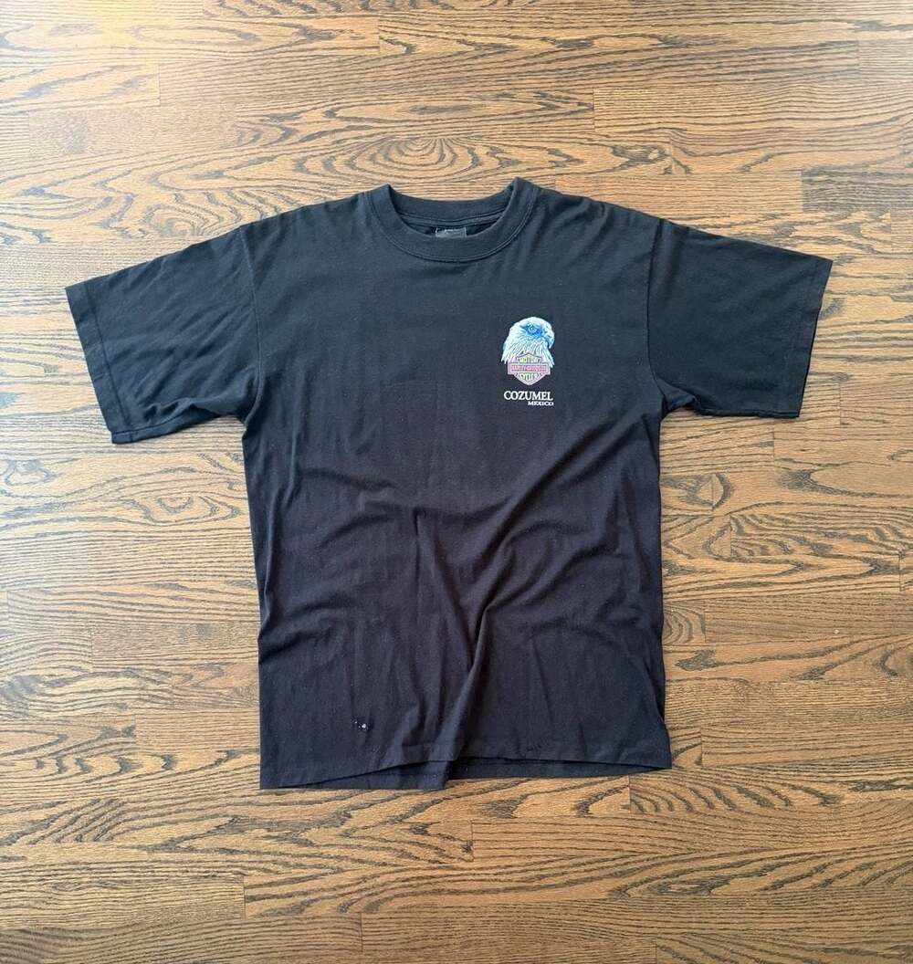 Vintage Single Stitch Harley-Davidson Cozumel Mexico Eagle Black T-Shirt